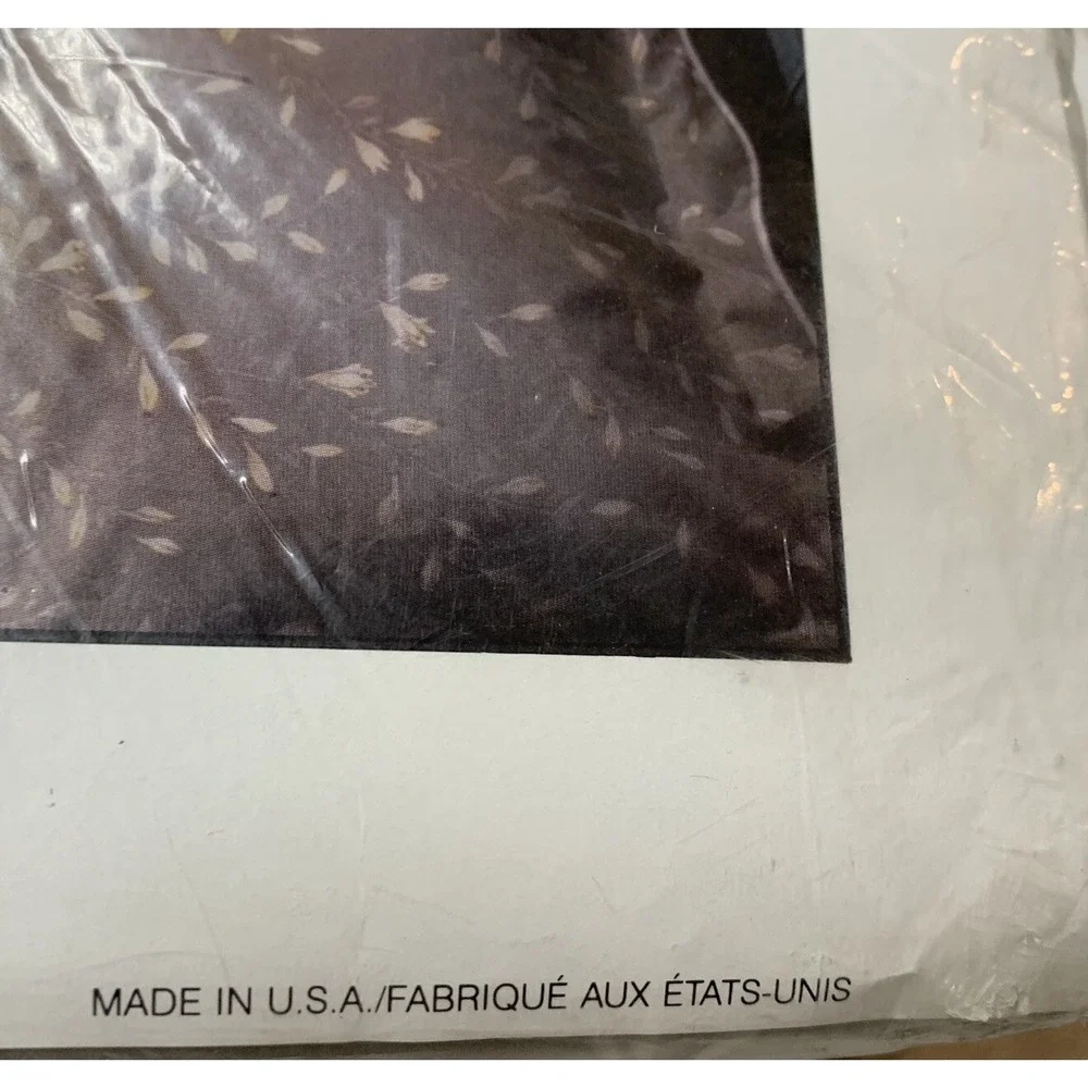 Vintage Wamsutta Percale Silver Blossom Gray Retro Double Flat Sheet NOS NEW